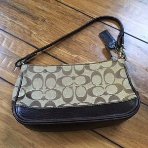 Coach Black Tan Print Pattern Mini Bag